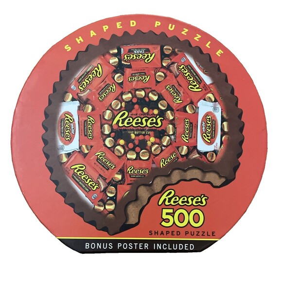 Masterpieces Reeses 500 Piece Shaped Jigsaw Puzzle Candy Chocolate - Picture 1 of 6